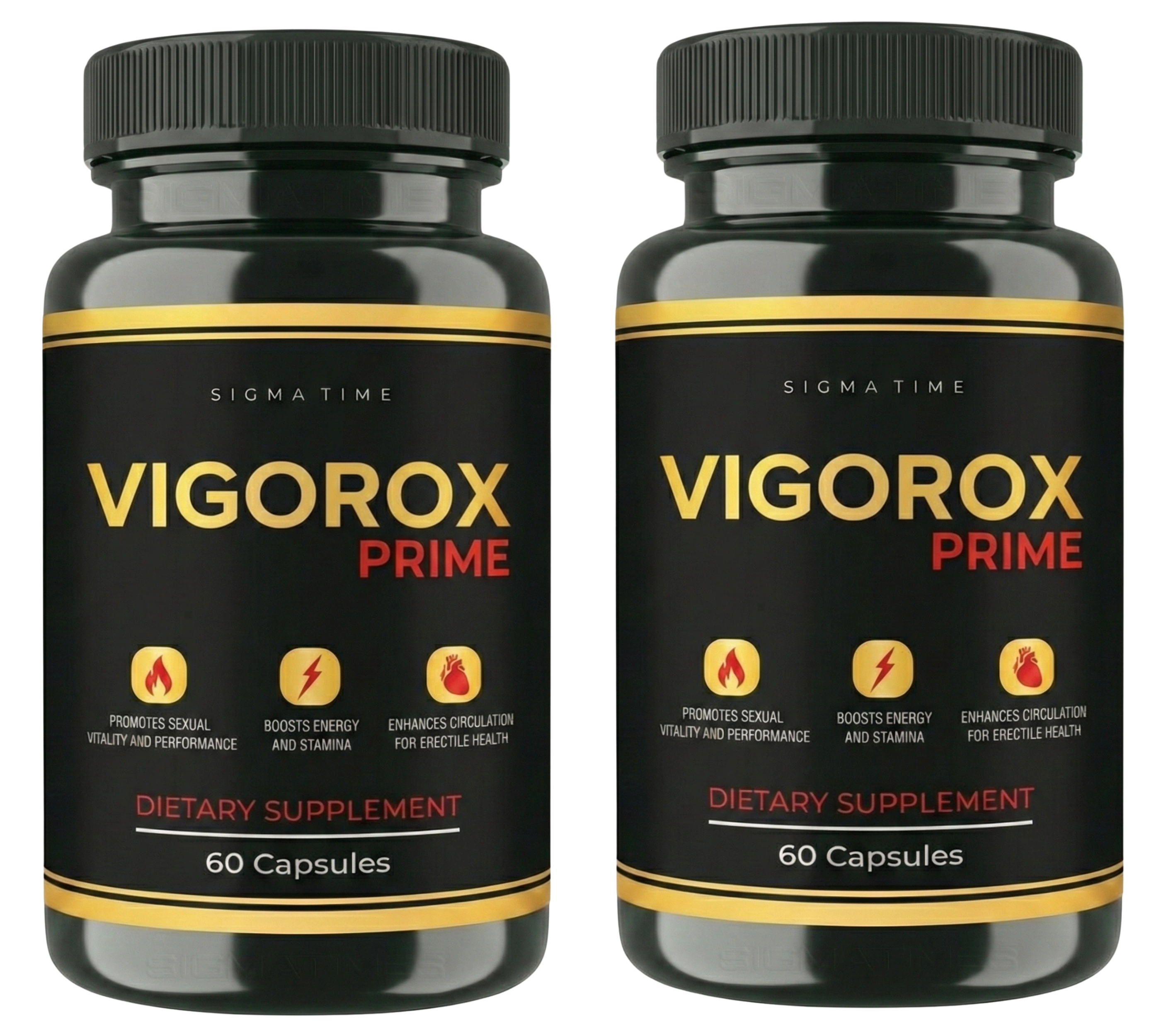 Vigorox Prime supplement bottles male vitality support